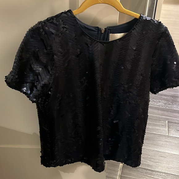 Shopbop Navy Sequin Top - Picture 3 of 4
